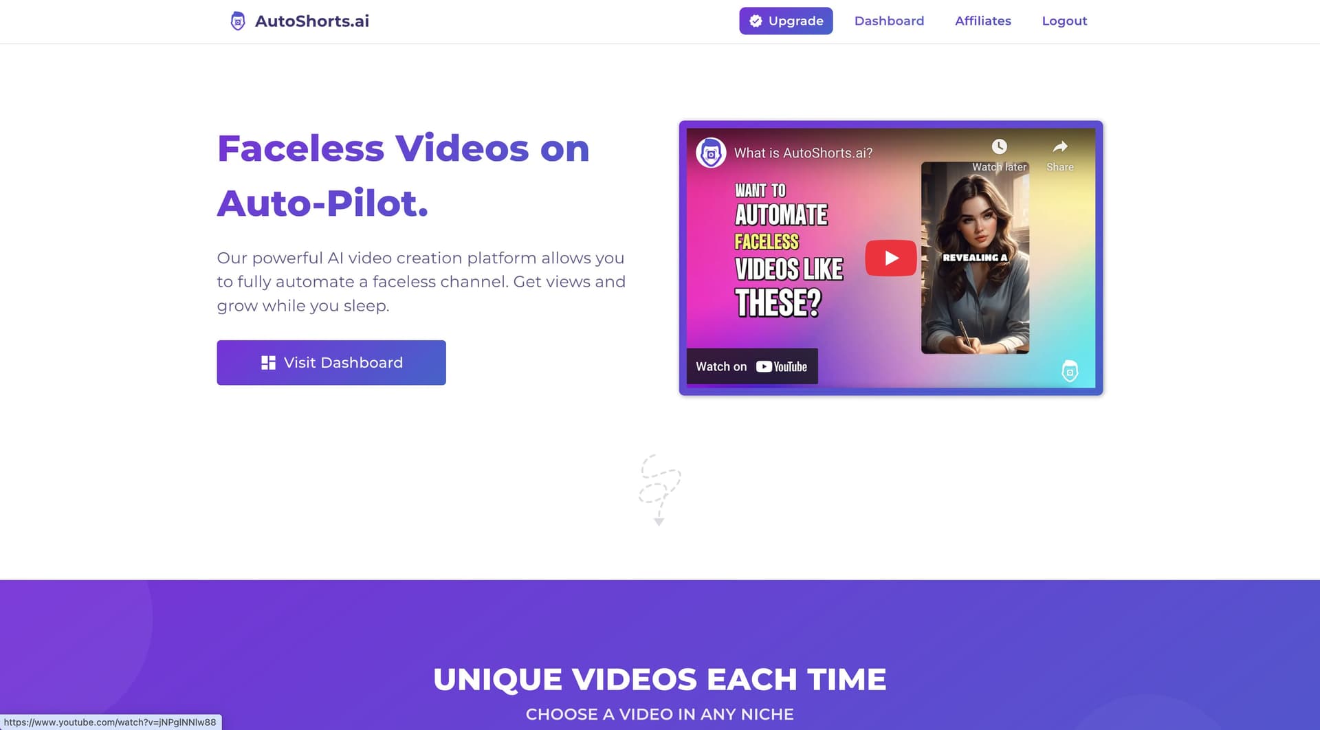 AutoShorts AI interface screenshot