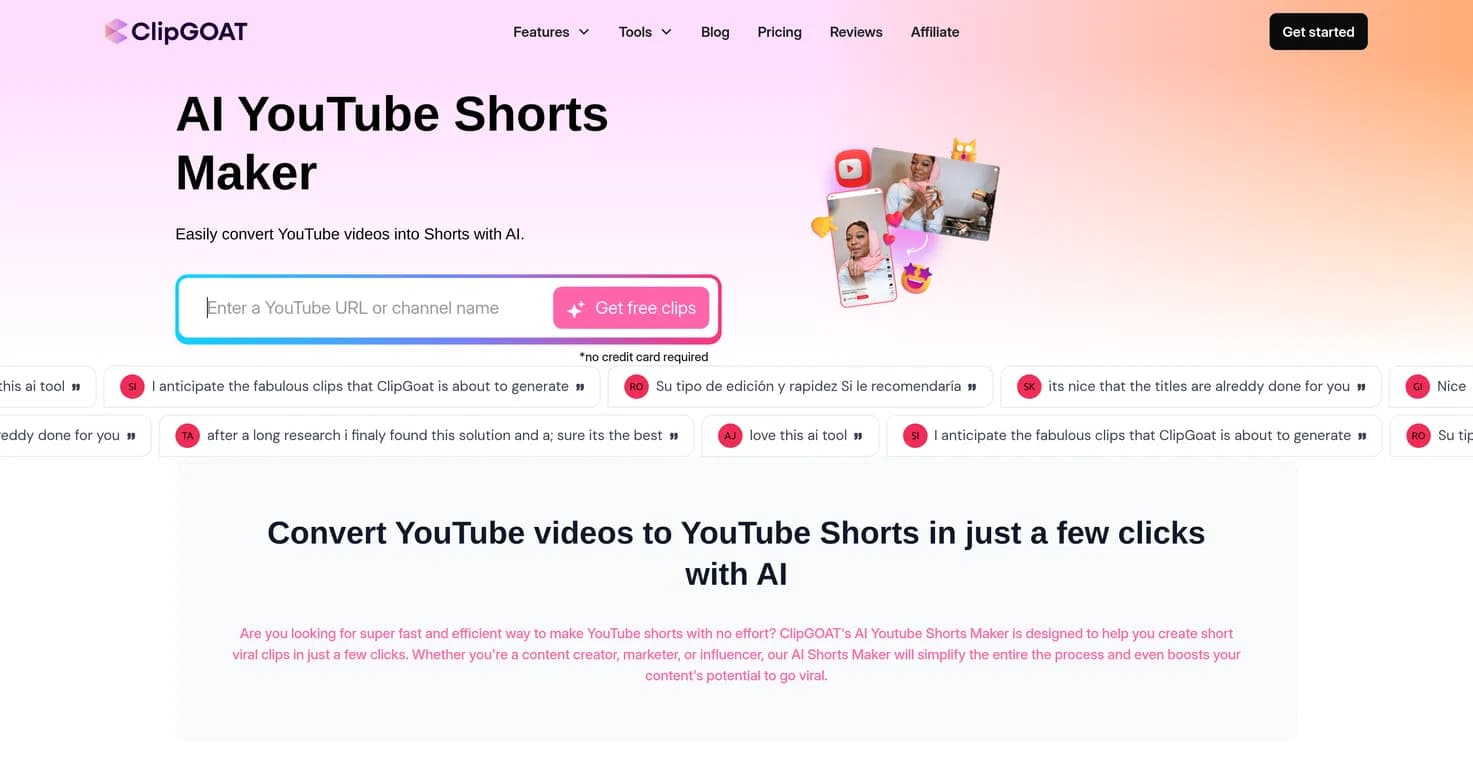 ClipGOAT interface screenshot