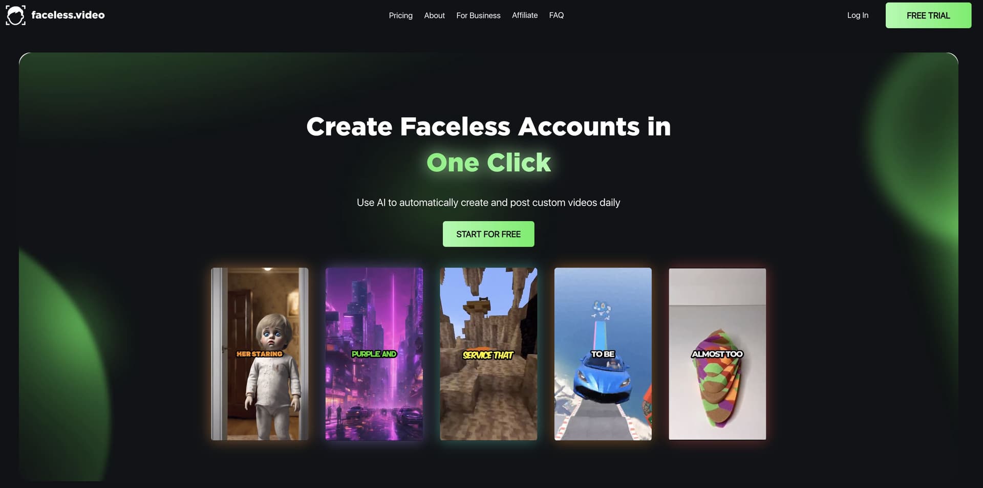 Faceless.video interface screenshot