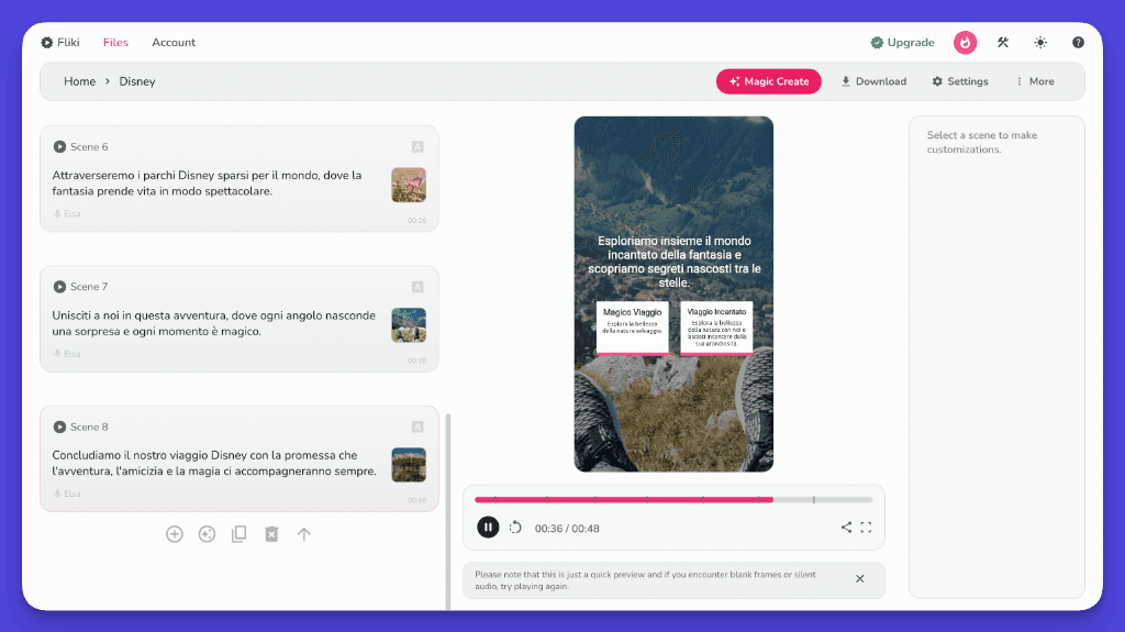 Fliki interface screenshot