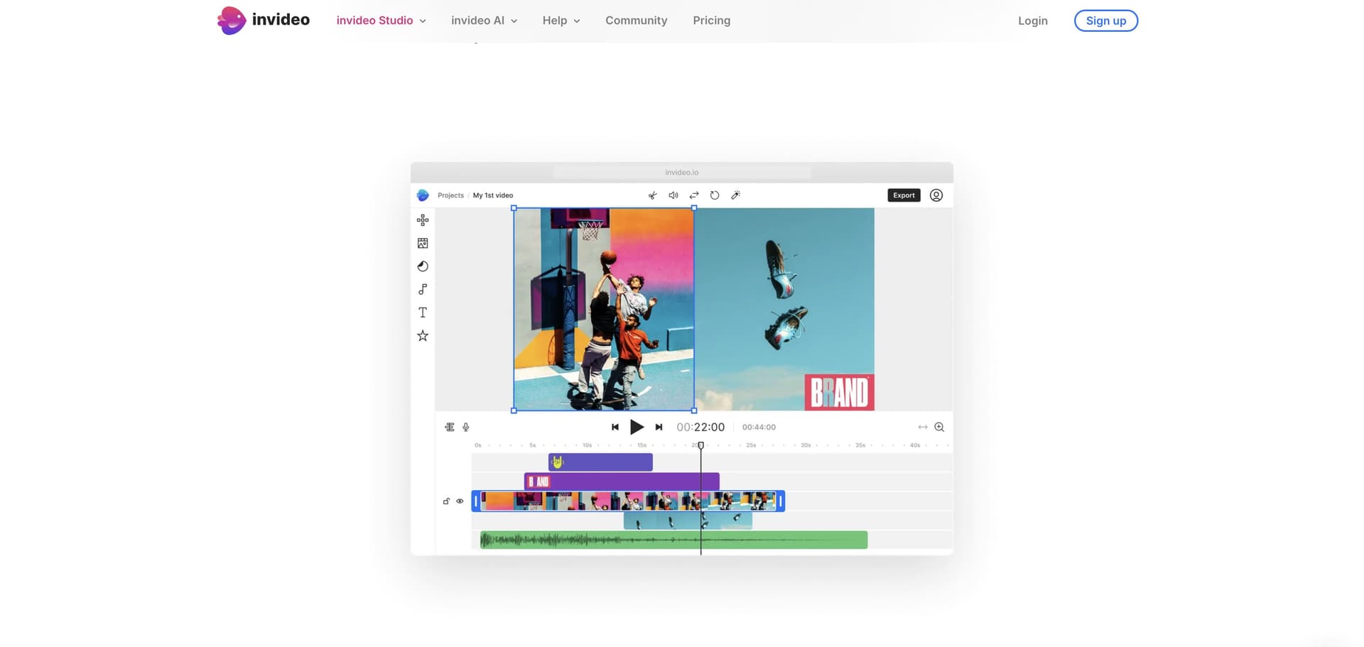 InVideo interface screenshot
